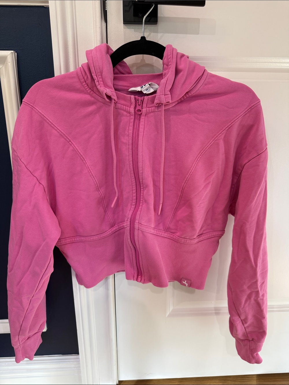 JoyLab Hot Pink Cropped Zip Hoodie